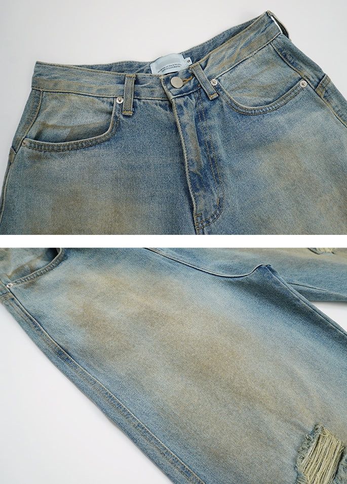 Dirty damage denim pants