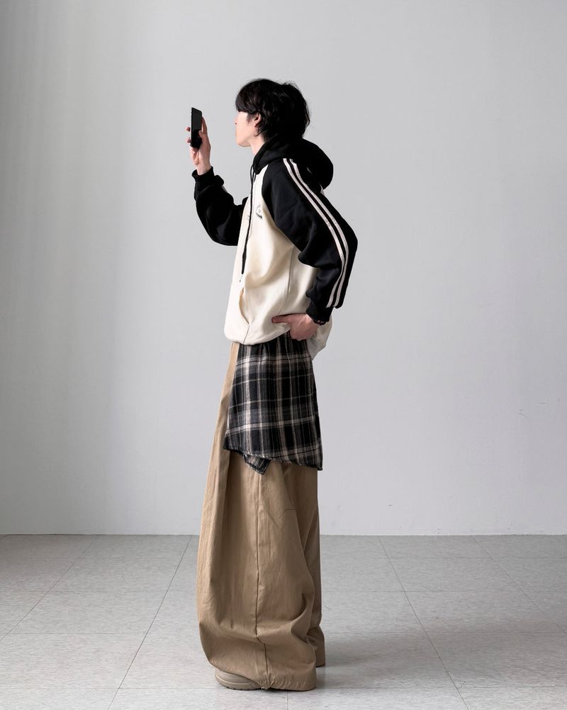 Checkered Layered Balloon Pants