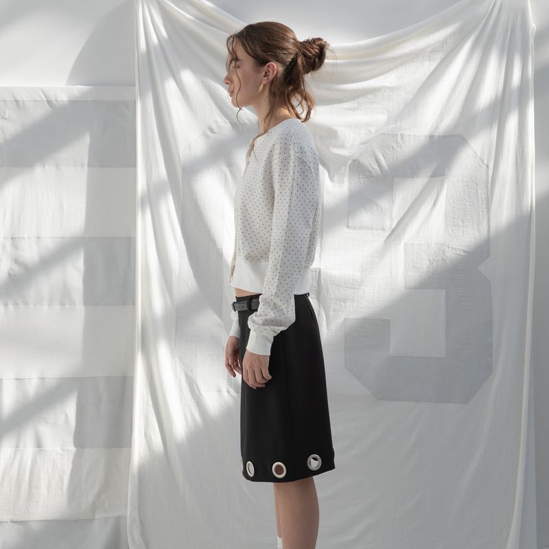 DOT CARDIGAN (WHITE)