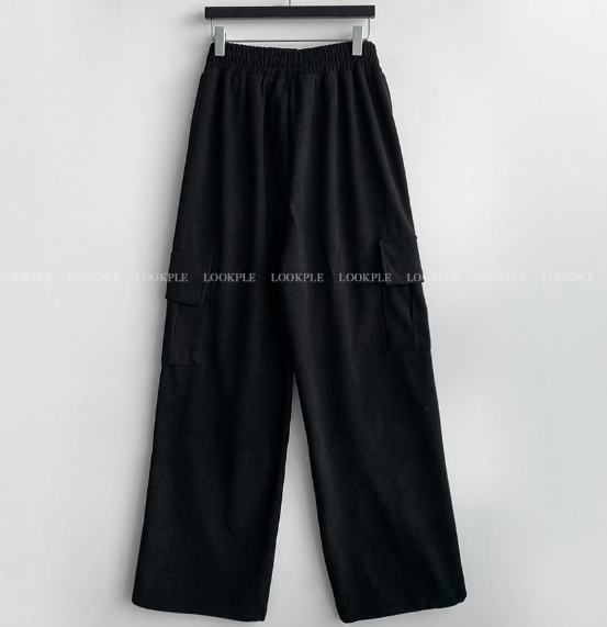 [In-house production]  First Corduroy Cargo String Wide Pants