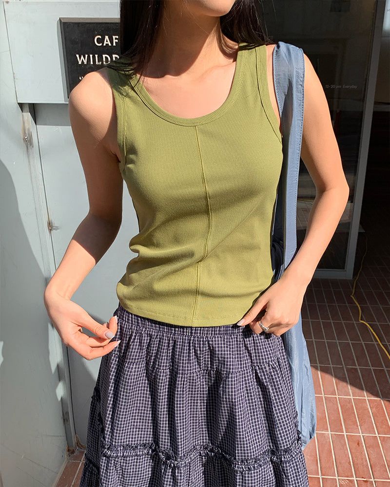 [ORIGINAL] Petit Cutout Ribbed Sleeveless