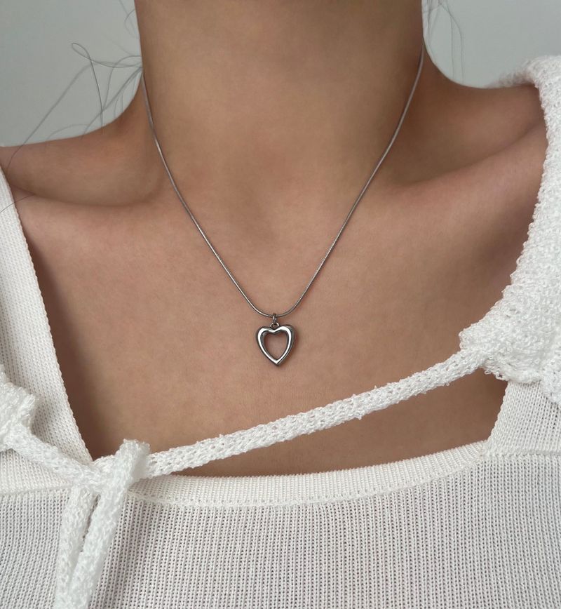 Hui Space Heart Stainless Steel Snake Strap Coin Layered Necklace