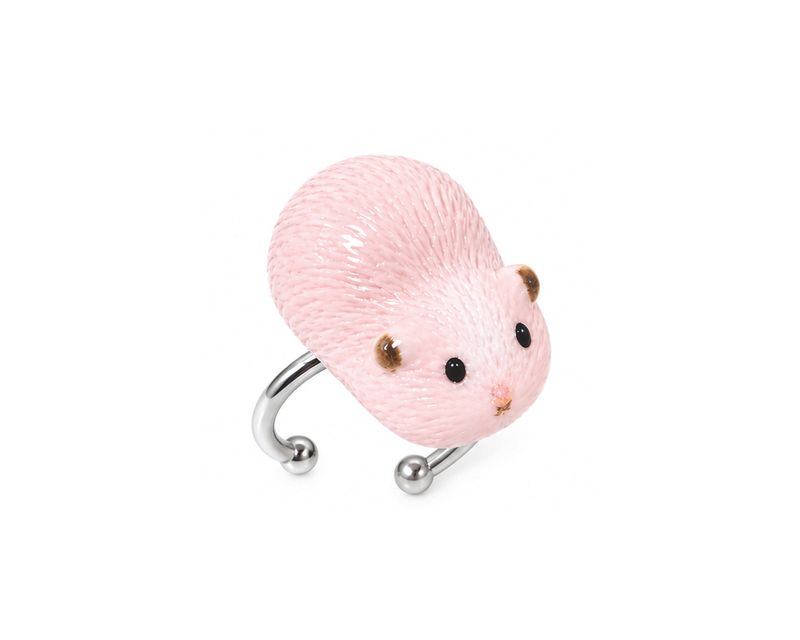 FLUFFY GUINEA PIG OPEN RING (4COLOR)