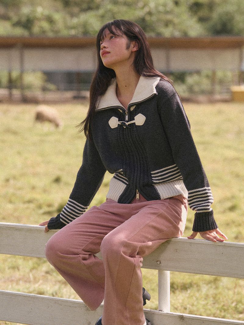 Toggle Button Wool Cardigan