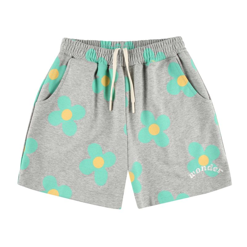 wonder visitor（ワンダービジター）の「Green flower pattern Shorts [Melange grey]（Pants）」