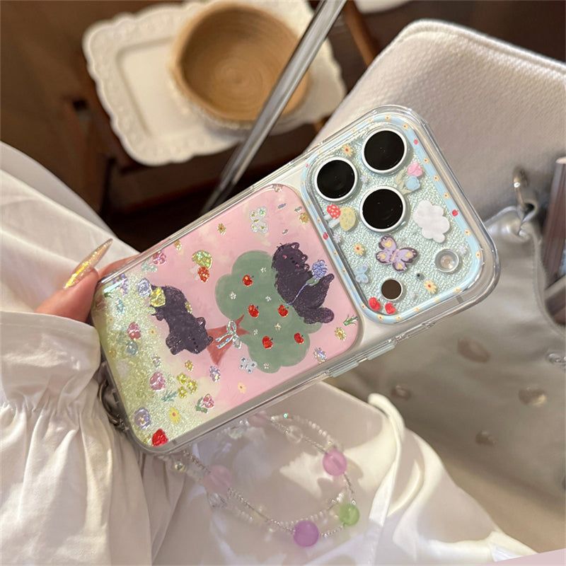 Forest Cat Gold Accent iPhone Case