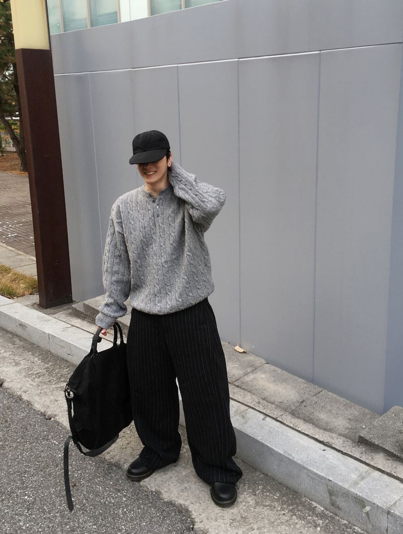 No.1503 wool stripe side tuck PT (3color)