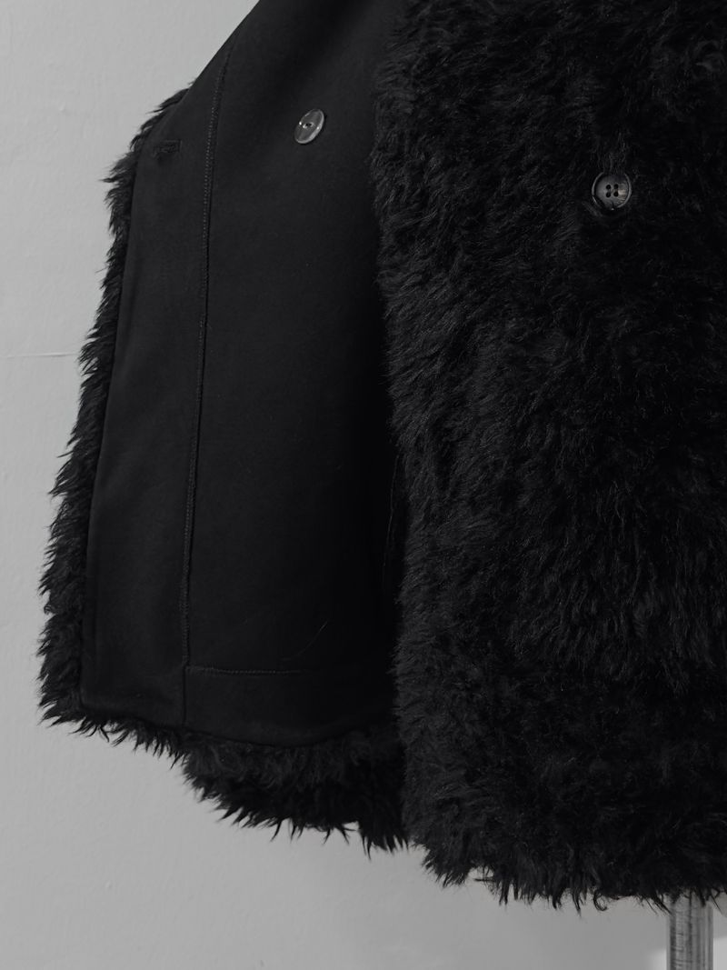 noir chic teddy fur jacket
