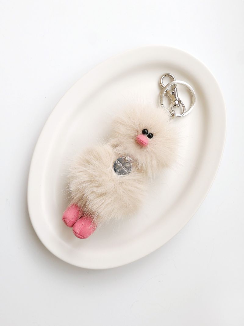 Cosymosy Mini Bird Keyring - Oatmeal