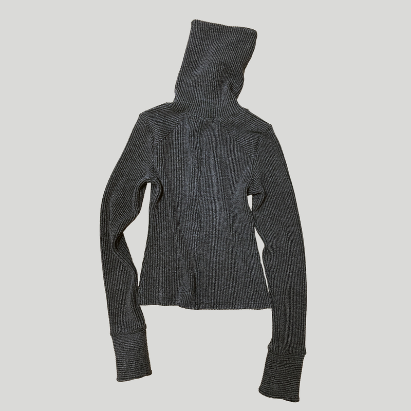 HIGH NECK ZIP-UP: GREY