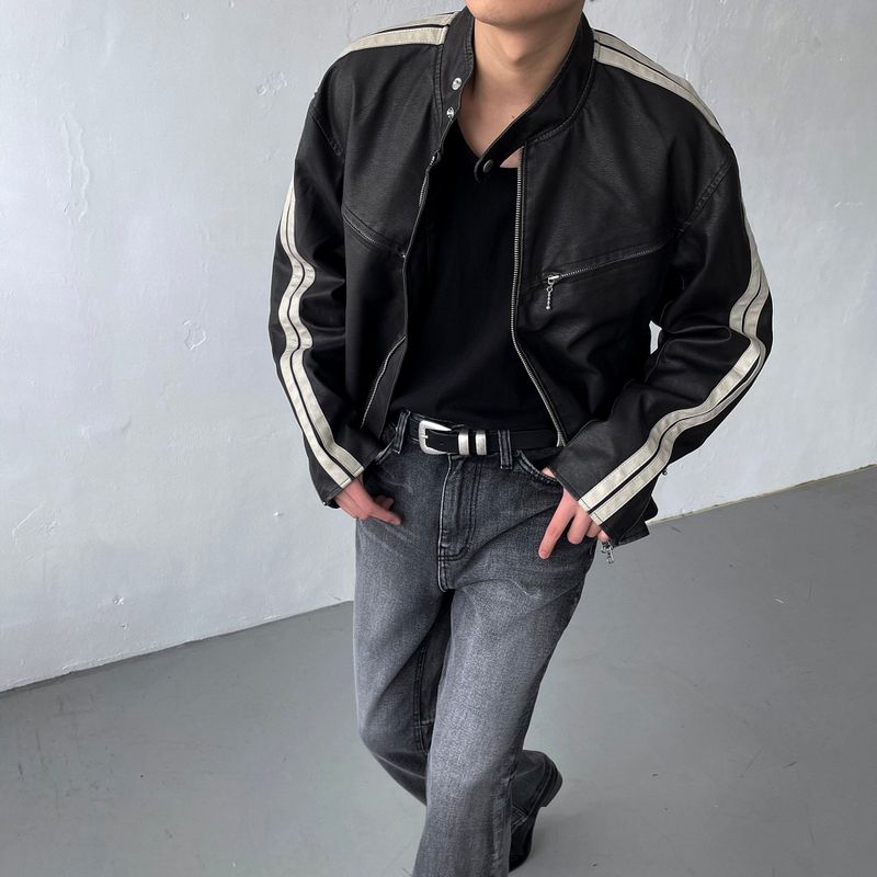 MG608 All Brush Back Slit Bootcut Denim