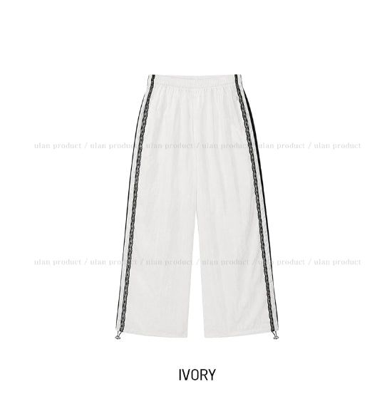 Ruffy Lace Track Nylon Pants