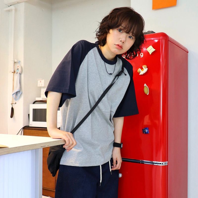 HundoP(ハンドピー)の「Basic Raglan Short-Sleeve T-Shirt(Tops)」