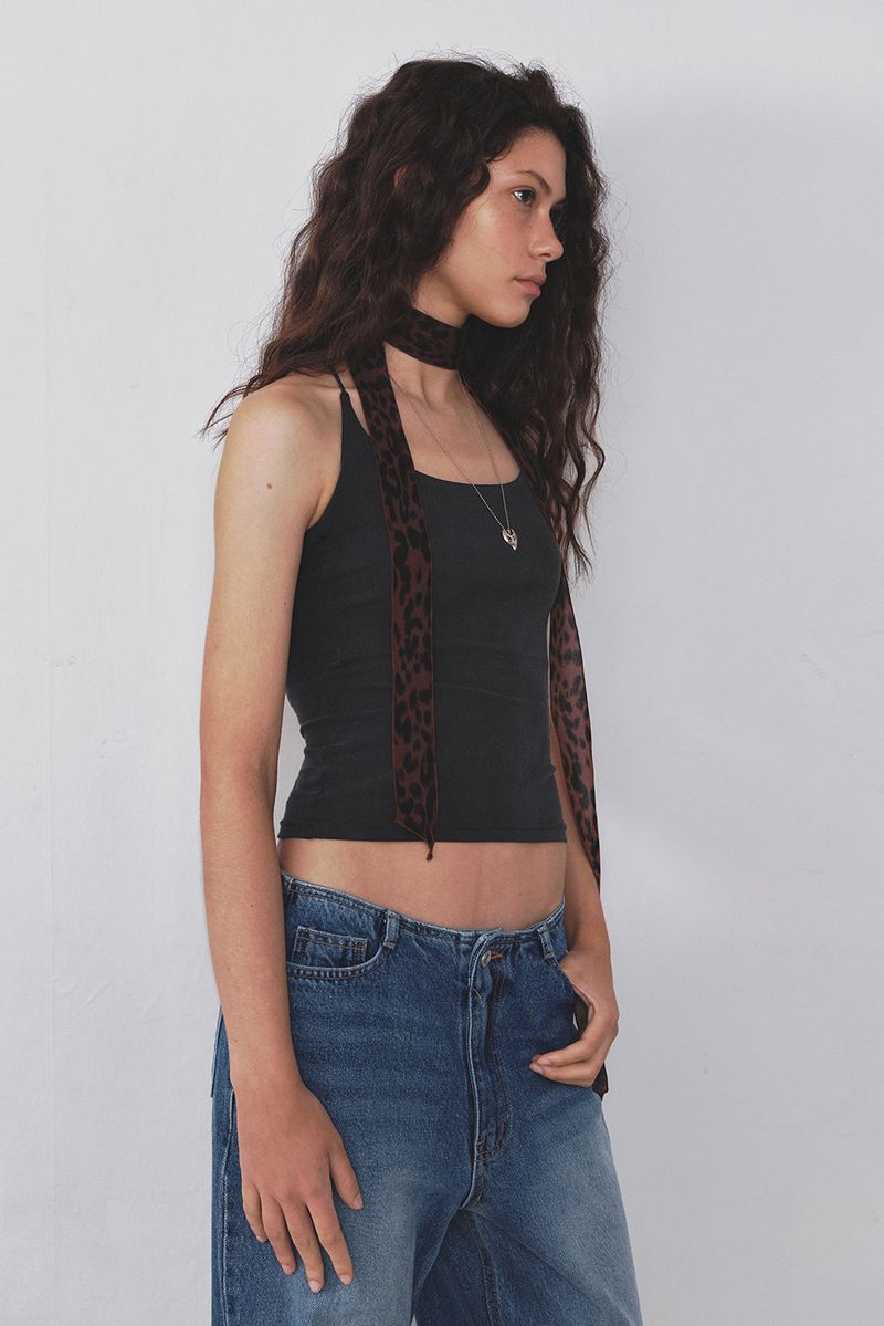 EYELET TANKTOP - VINTAGE CHARCOAL
