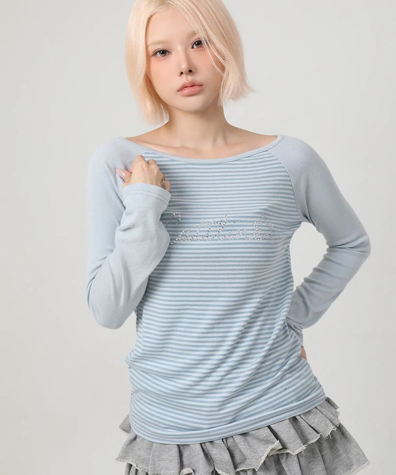 Stripe Reglan Long Sleeve_mint