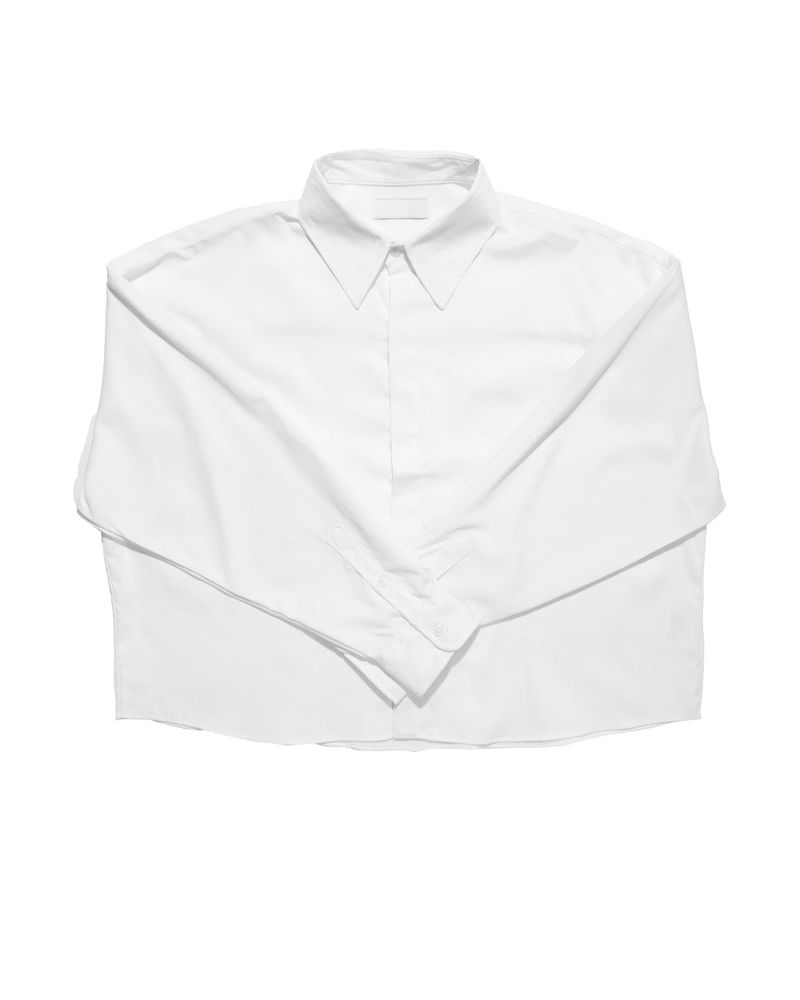  HIDDEN BUTTON CROP SHIRT