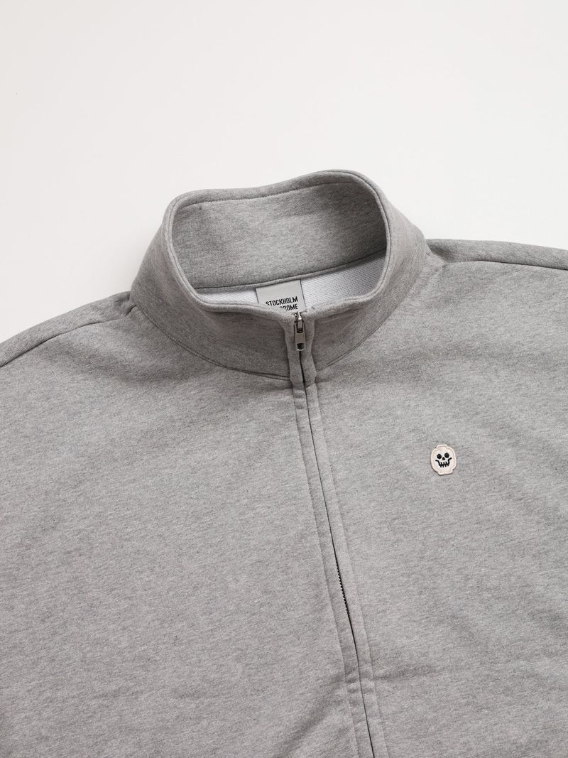 SKULL ZIP JACKET - GREY