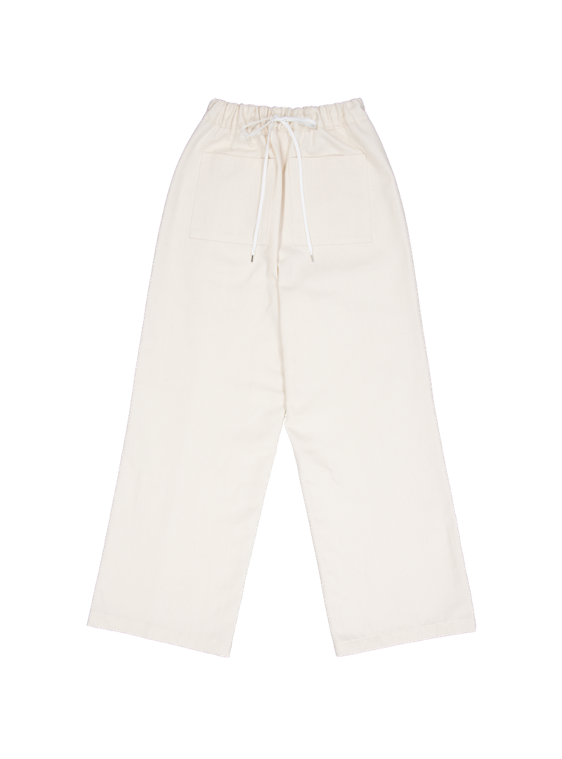 Back string pants (beige)