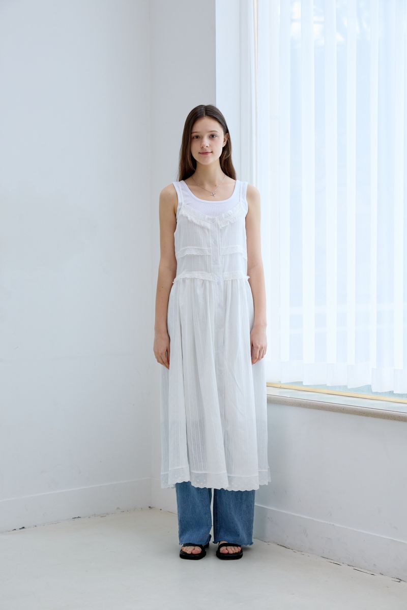 LACE LAYERED LONG DRESS
