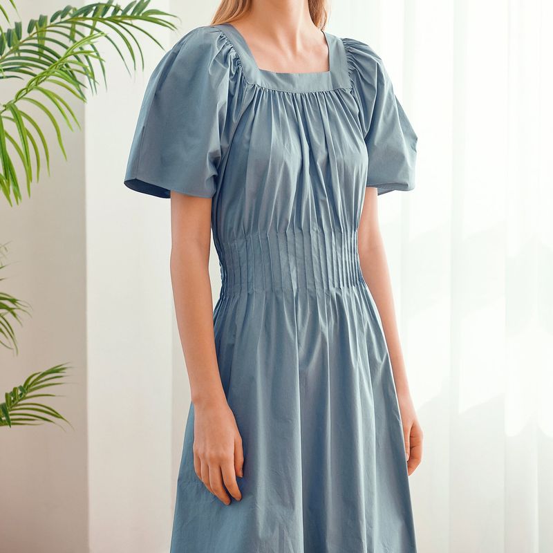 VITALSIGN（バイタルサイン）の「[LINE] Smoke Banding Puff Dress (Light Blue)（Dresses）」