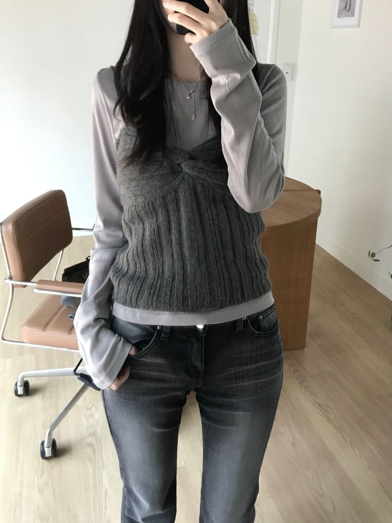 Alpaca knitwear top (2 colors)
