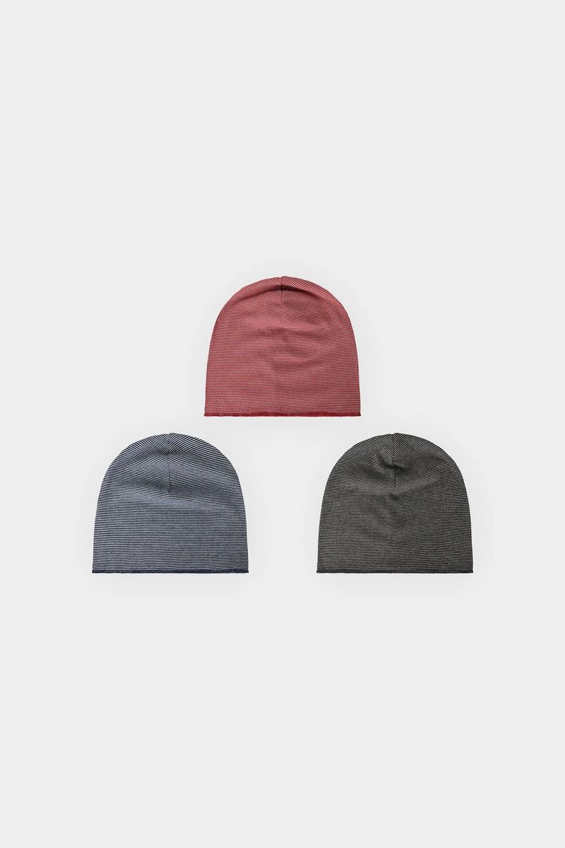 Bas Stripe Waffled Beanie