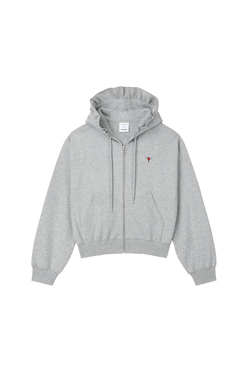 ruffle zip-up hoodie