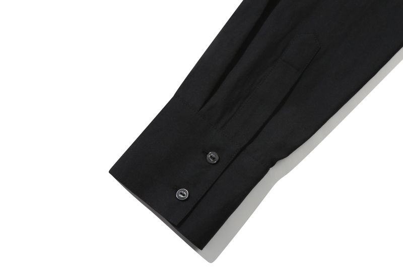 SHOULDER OPEN RIBBON SHIRT_BLACK