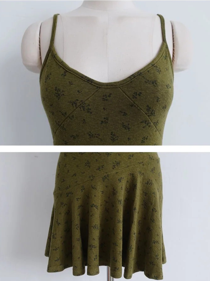 MOSS BLOOM CAMI MINI DRESS