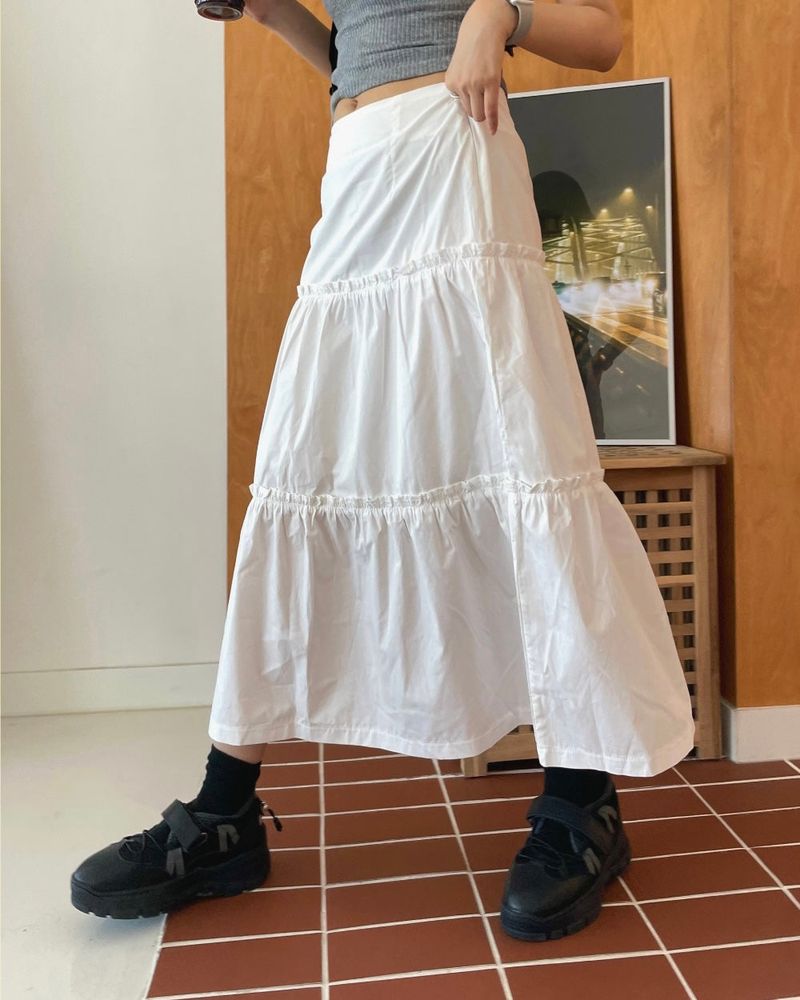 Ben Away(ベンアウェイ)の「Pudie A-line Cotton Shirring Long Skirt 3C(Skirts)」