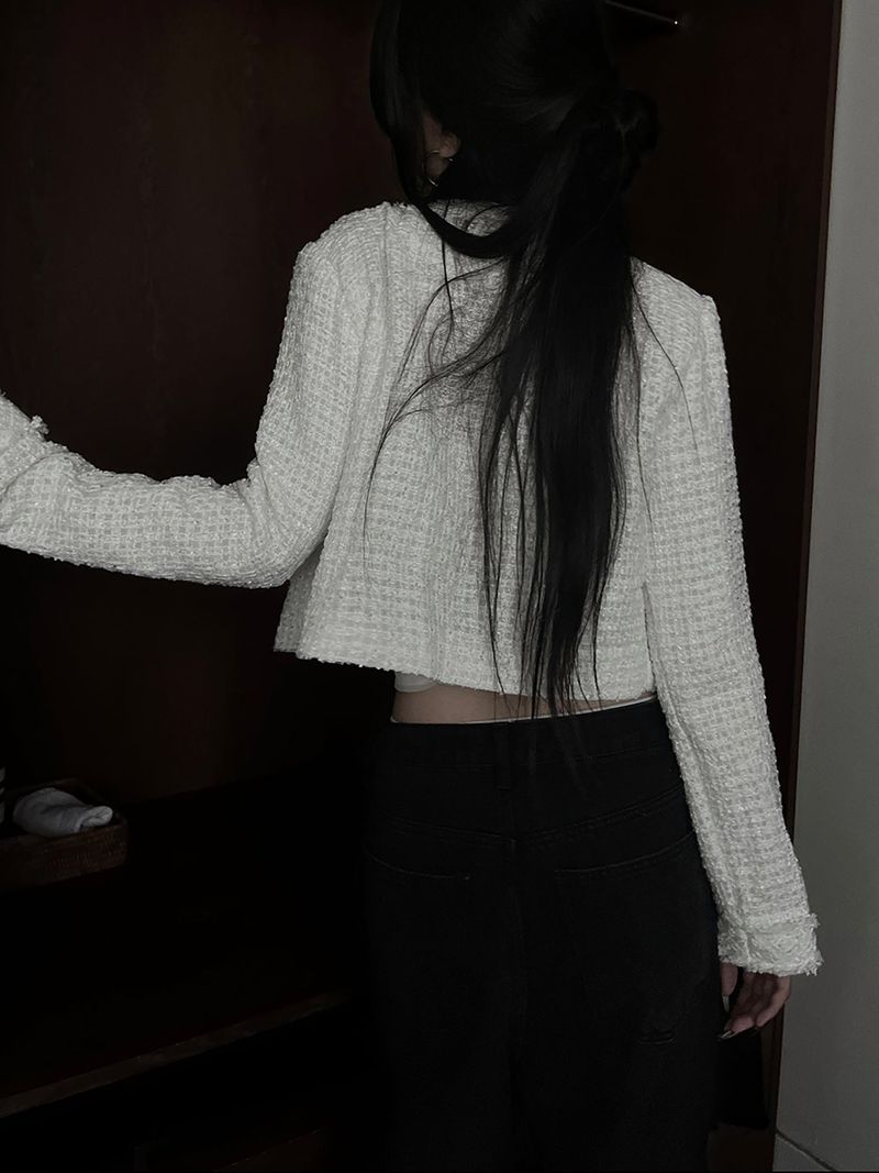 cropped tweed jacket (2color)