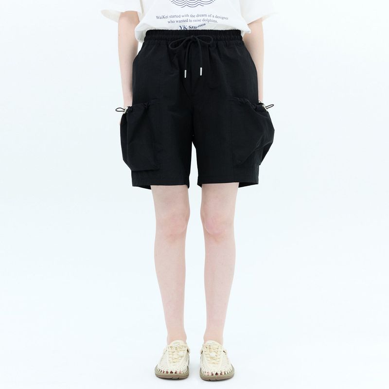 Nylon stringpocket banding short pants