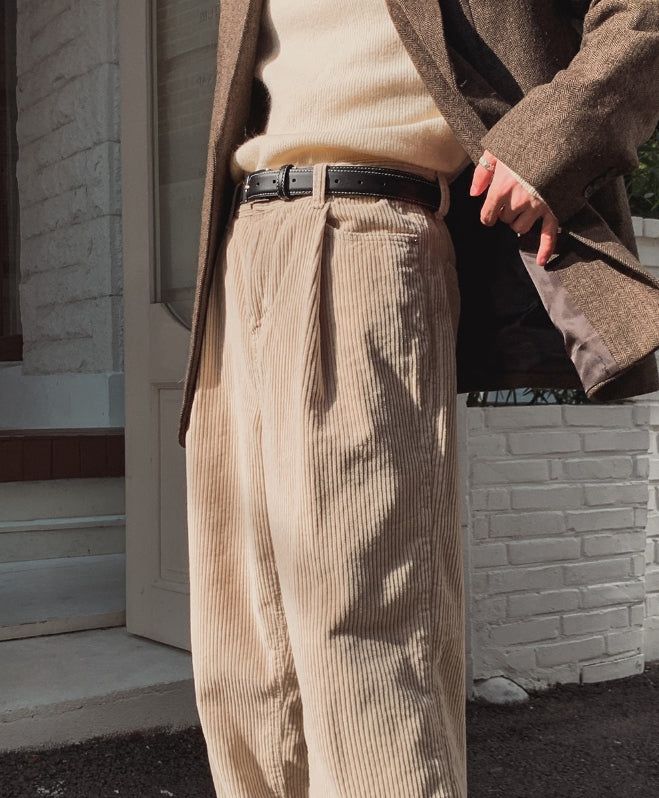 Eric One Tuck Corduroy Wide Pants