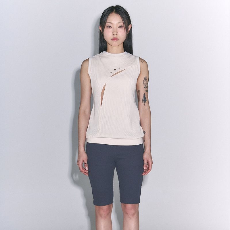  Eyelet Point Sleeveless (ivory)