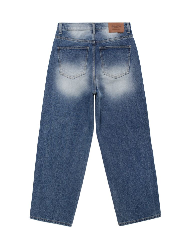 M194 BRUSH WIDE DENIM PANTS_DEEP BLUE