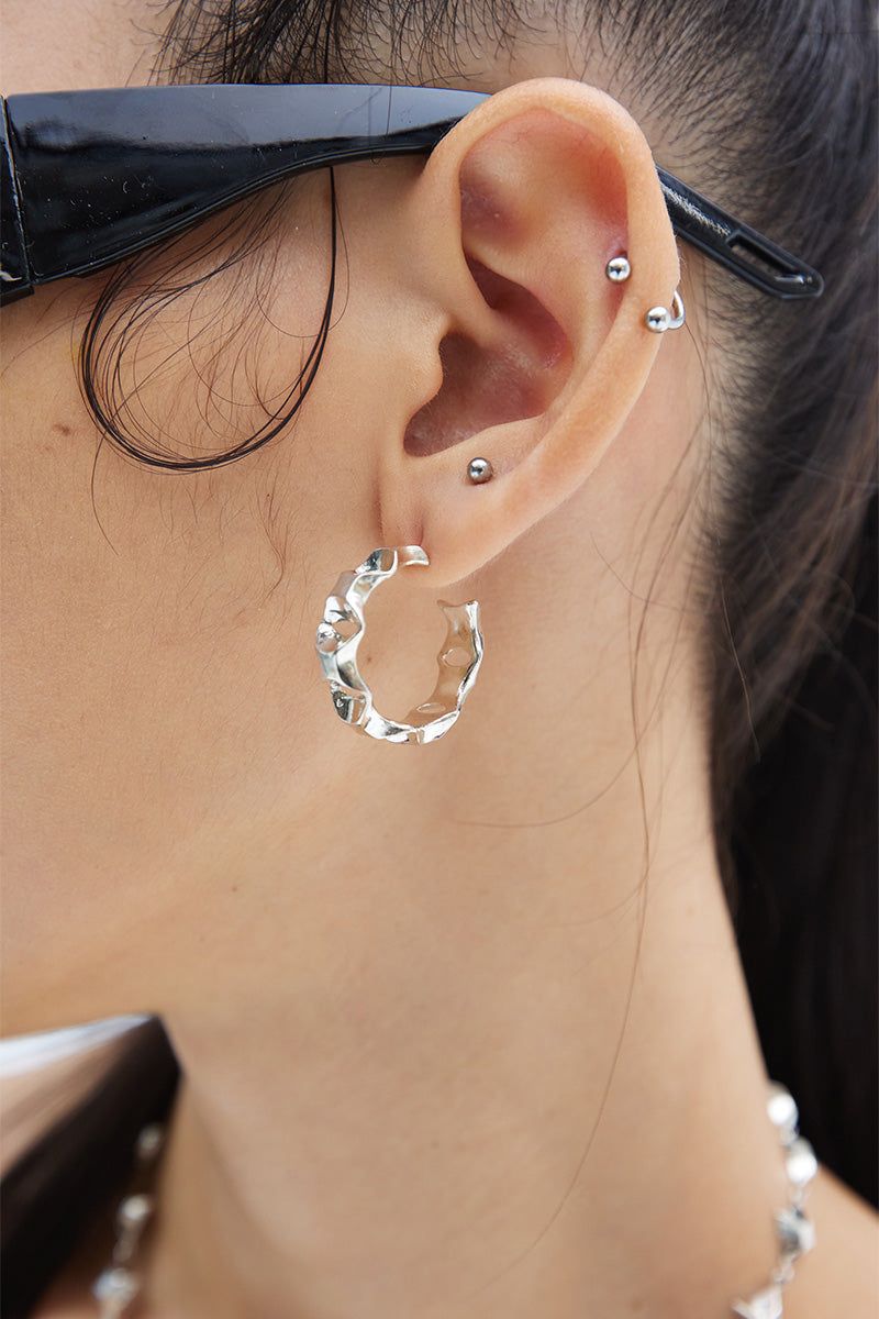 SHINE STAR HOOP EARRINGS (M)