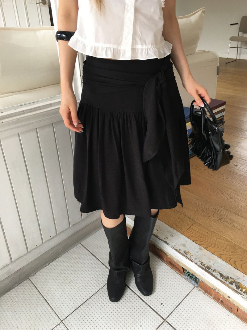 Osaka tie midi skirt