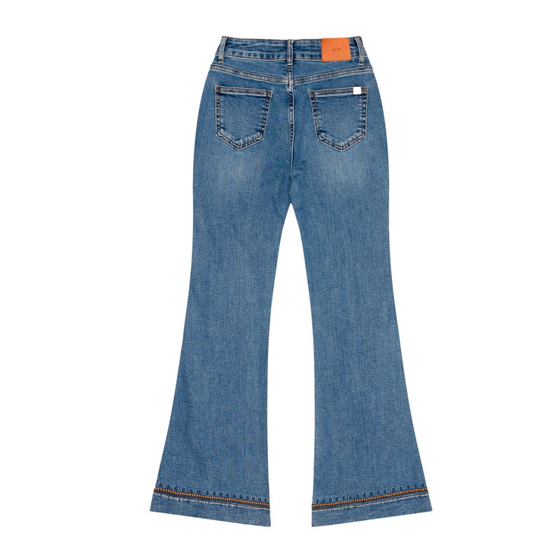 EMBROIDERED SPANDEX BOOTCUT DENIM PANTS code 18303