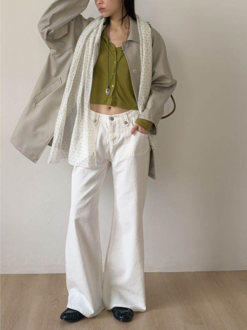 818 Cotton Bootcut Wide Pants
