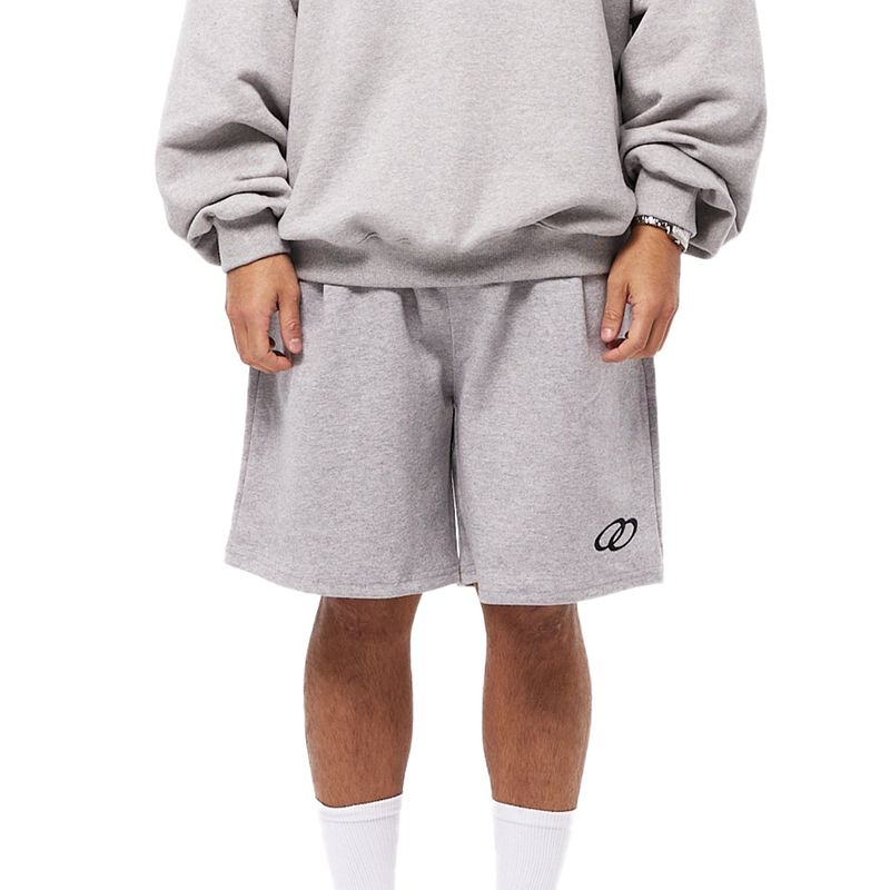 Double Loop Logo One Tuck Bermuda Pants Gray