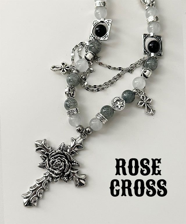Adamdree(アダムドリー)の「Rose Cross Layered Chain Necklace(Accessories)」