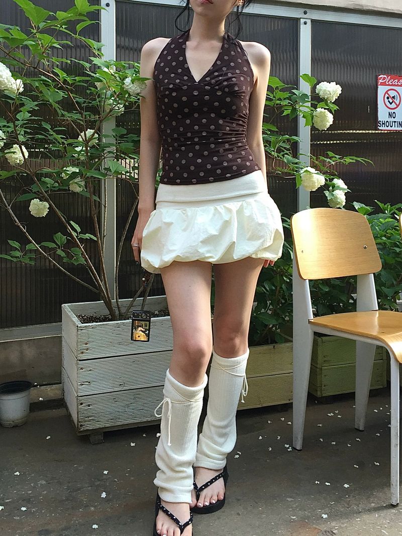 Vintage Dot Halter Sleeveless