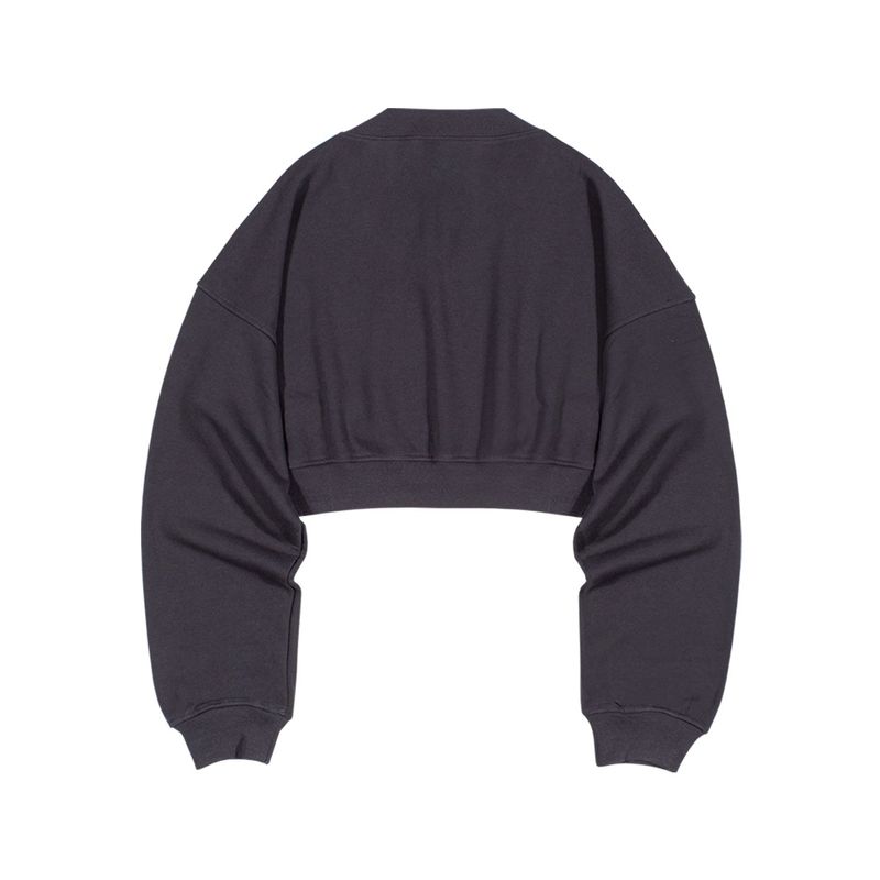 V-NECK CROP SWEATSHIR (Dark Gray)