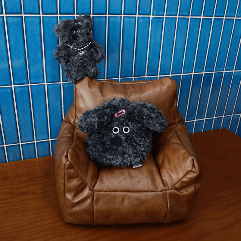 PAPA.GO.PAPA Black Sesame Piz Poodle Pouch Keyring