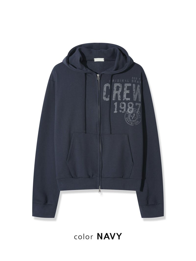 No.1404 CREW hood ZIP-UP (3color)