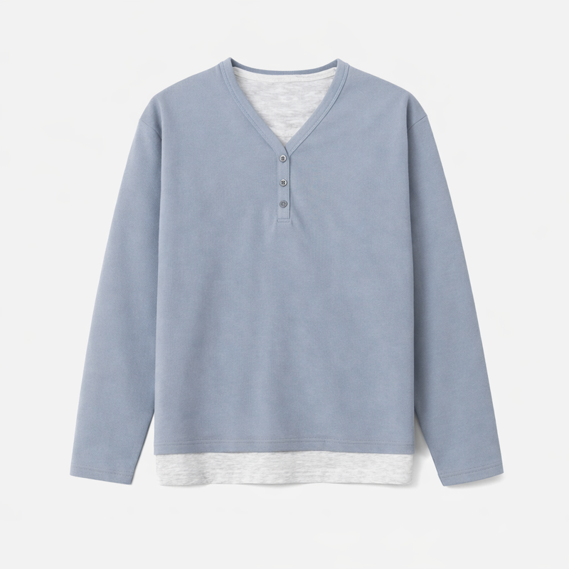Port button layered knitwear