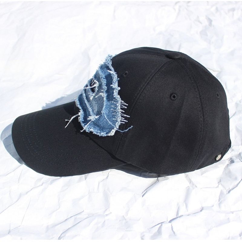 denim patchwork ball cap (denim)