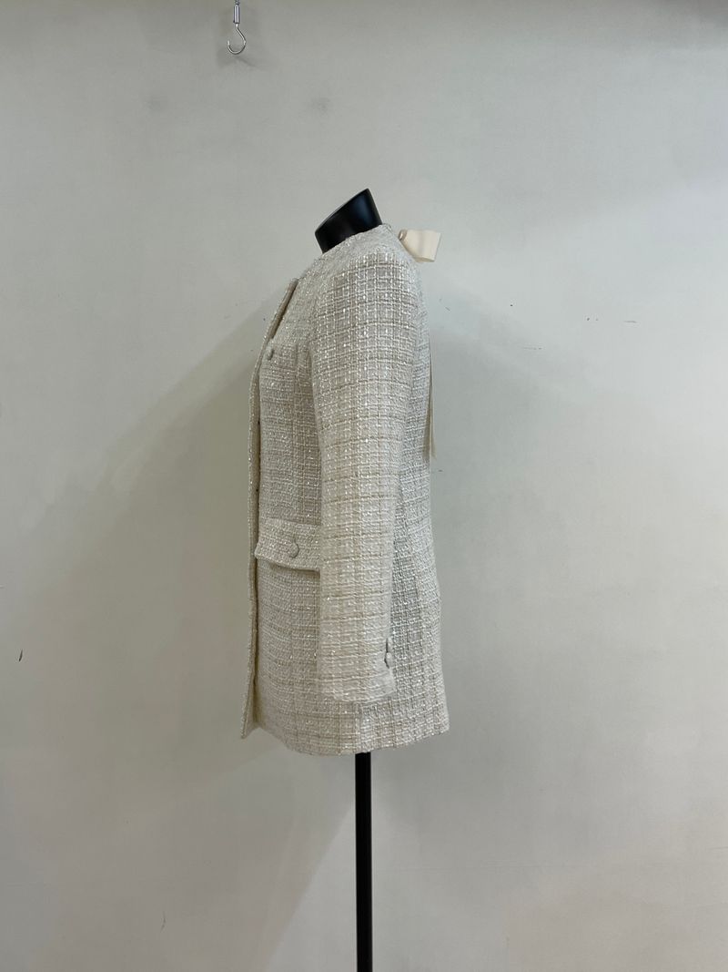 ribbon tweed dress