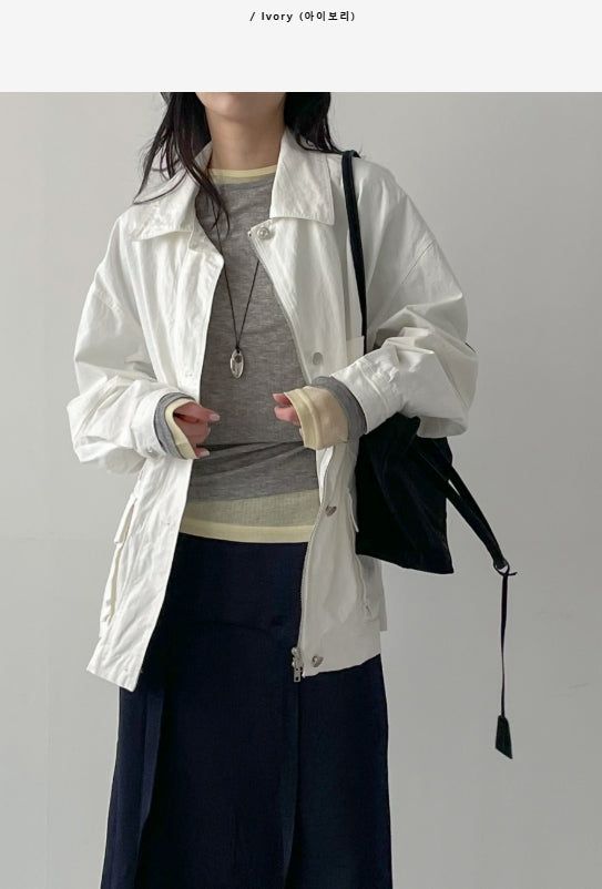 Garment Work Over Fit Half Jacket