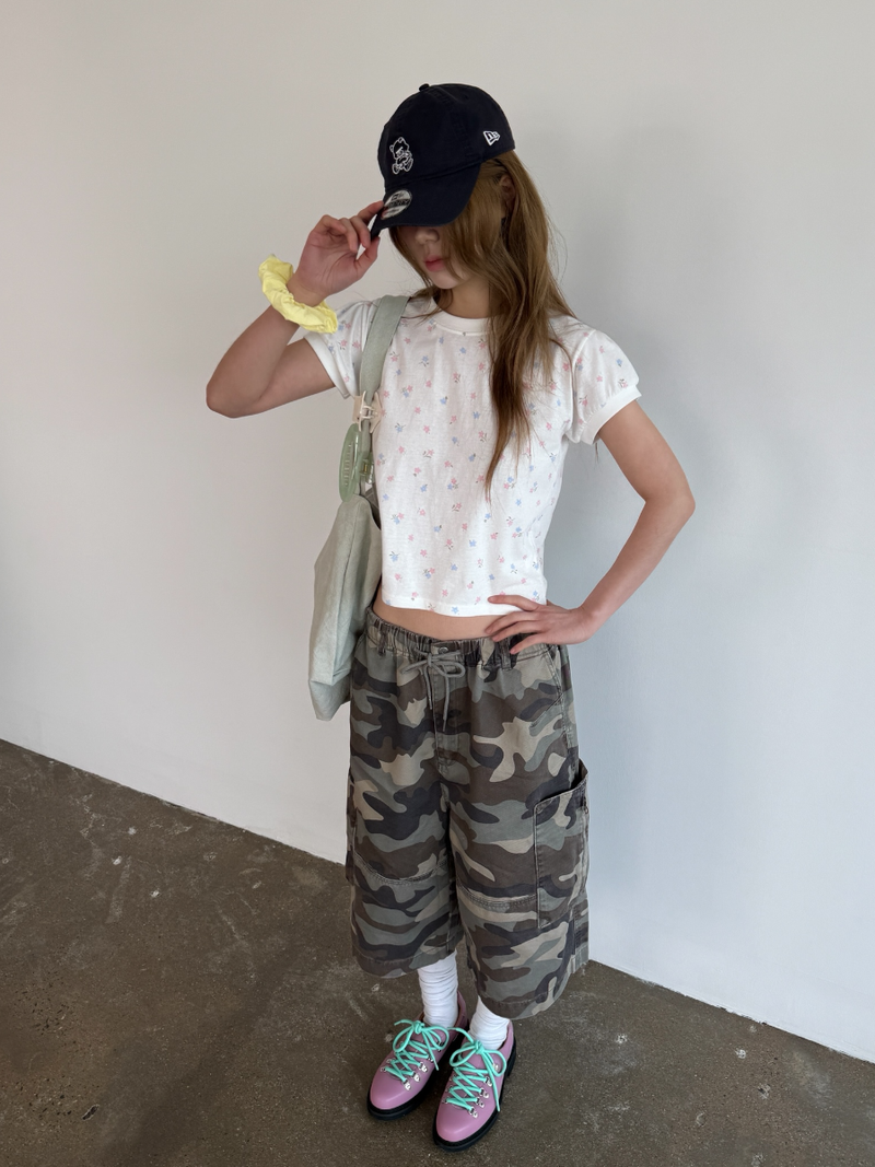 zipper bermuda cargo pants